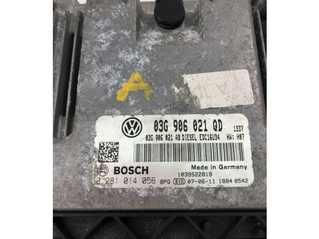 Блок управления двигателем Блок управления 03G906021QD, 0281014056 Volkswagen Golf Plus