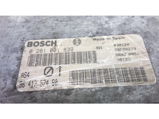 Řídící jednotka 9641757480, 0281001839   Citroen Saxo 2000