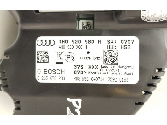 Přístrojová deska  Audi A8 S8 D4 4H 2015 4H0920980M, P228  