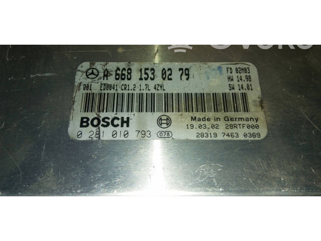 Řídící jednotka A6681530279, 28RTF000 Mercedes-Benz A W168 2003