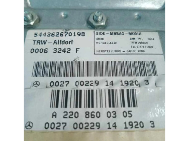 Подушка безопасности двери A2208600305   Mercedes-Benz S W220