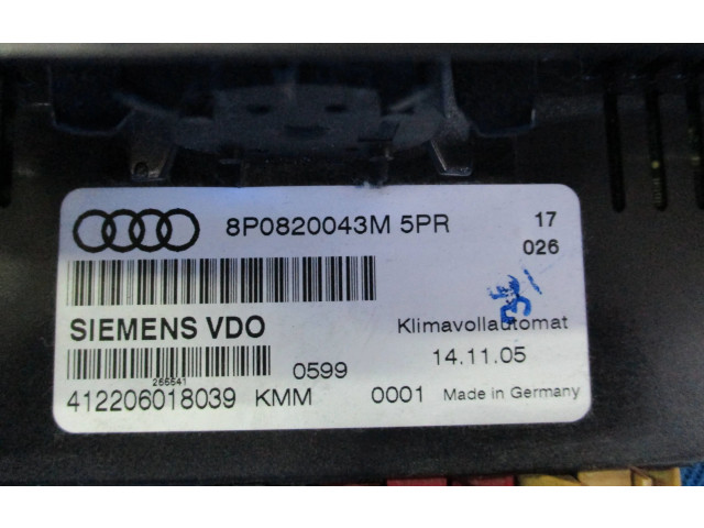 Блок управления климат-контролем 8P0820043M   Audi A3 S3 8P