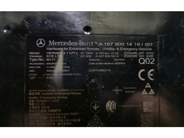 Блок управления A1679001419   Mercedes-Benz GLE W167