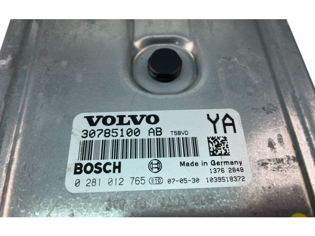 Блок управления двигателем Блок управления 30785100AB, 0281012765 Volvo V70