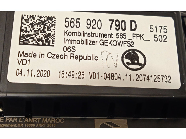 Панель приборов 565920790D Skoda Karoq