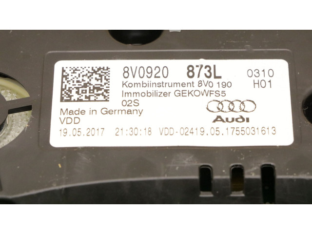 Панель приборов 8V0920873L, 8V0920873L Audi A3 S3 8V