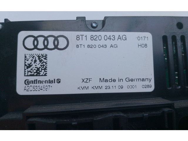 Блок управления климат-контролем 8T1820043AG   Audi A5 Sportback 8TA