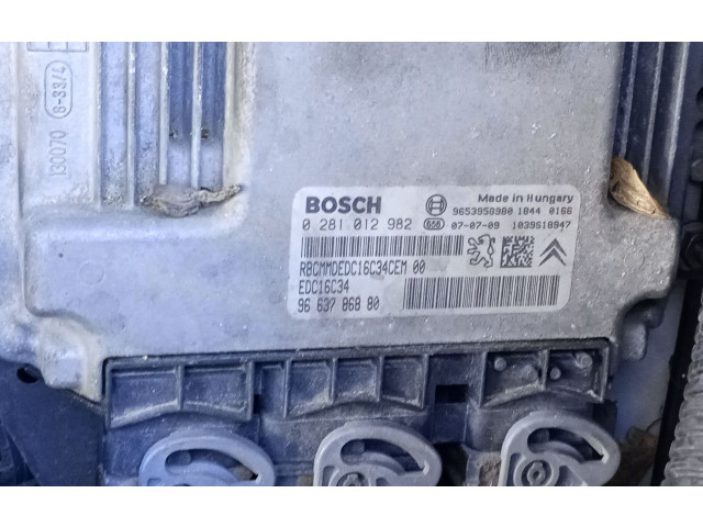 Řídící jednotka 9663786880, 0281012982 Fiat Scudo 2008