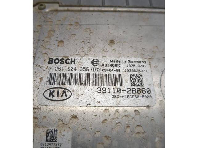 Блок управления двигателя 0261S04356, 391102B660   KIA Ceed