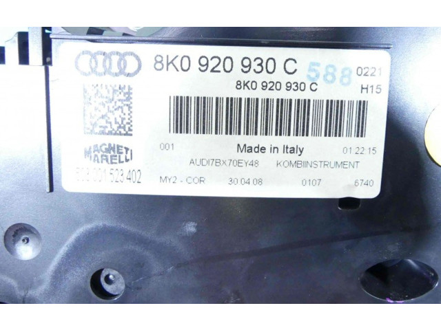 Přístrojová deska Audi A4 S4 B8 8K 2008 8K0920930C, IMPRK1349157