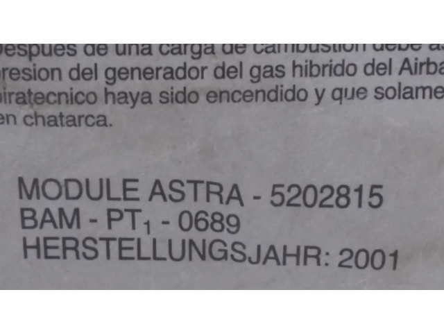 Подушка безопасности пассажира 90561111, ST010111439   Opel Astra G