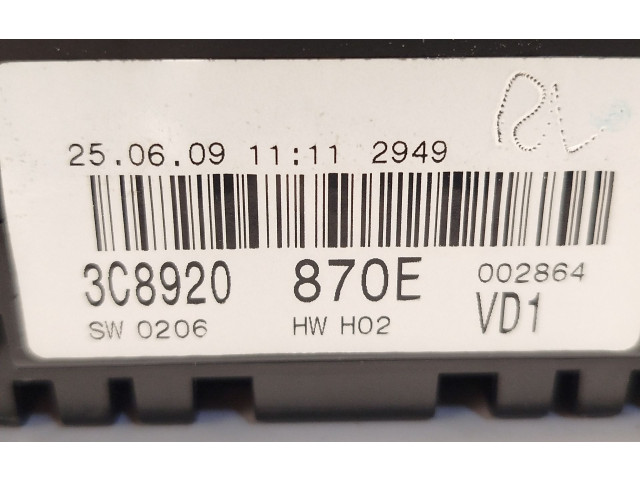 Přístrojová deska Volkswagen Passat Alltrack 2009 3C8920870E