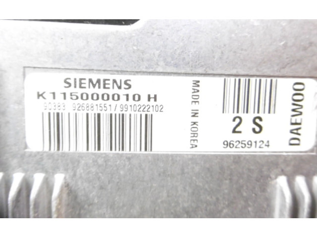 Блок управления двигателем Блок управления 96259124, 96259124   Chevrolet Matiz