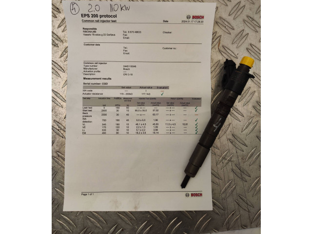 Vstřikovač 0445116046 Volvo V40 D5204T6