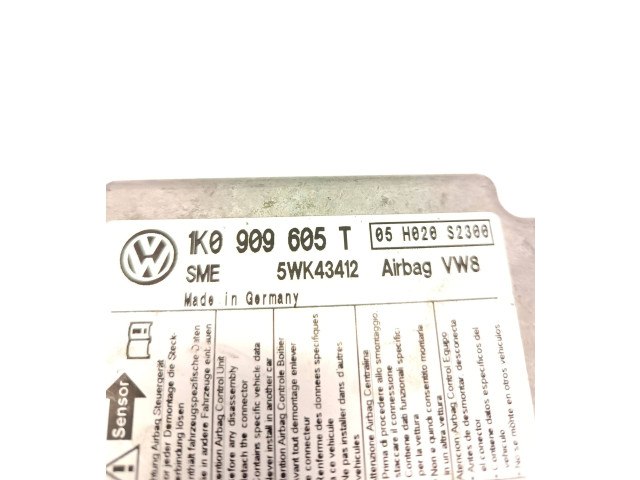 Блок подушек безопасности 1K0909605T, 5WK43412   Skoda Octavia Mk2 (1Z)