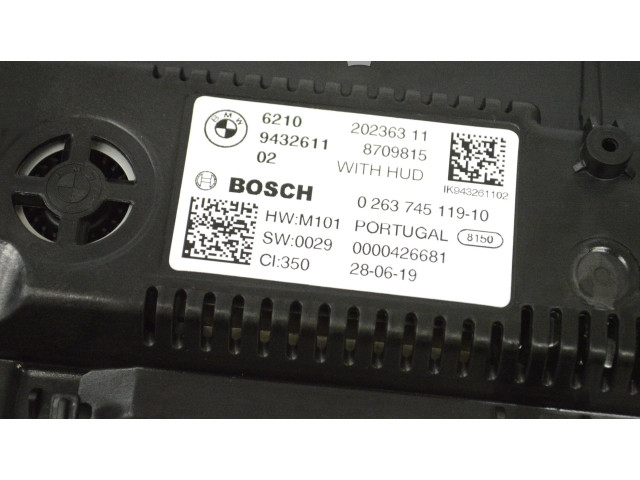 Přístrojová deska BMW 3 G20 G21 2019 0263745119, 9432611