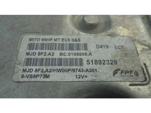 Блок управления двигателя 51892329, 8VS8P73M Alfa Romeo MiTo