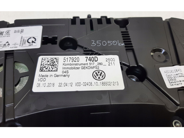 Панель приборов 517920740D, 35050KM Volkswagen Golf Sportsvan