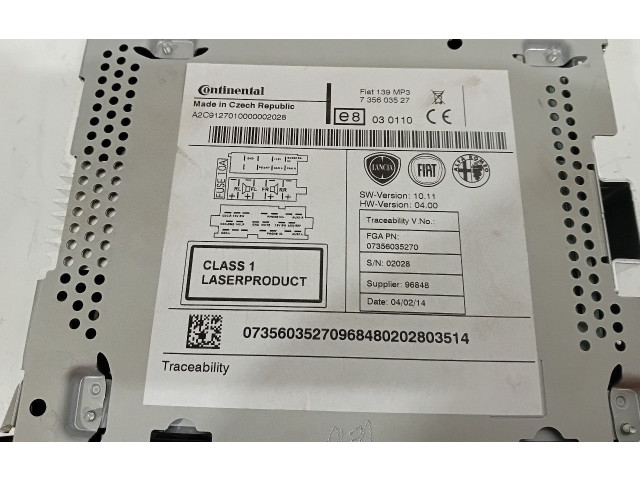 Радио/ проигрыватель CD/DVD / навигация 7356035270 Fiat Panda III