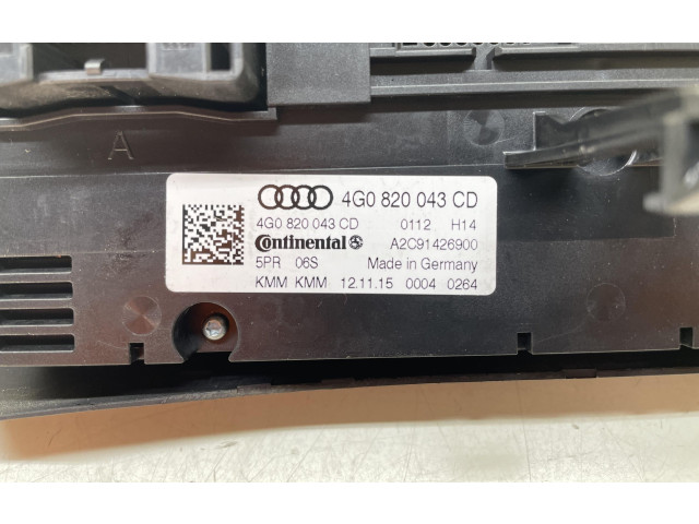 Блок управления климат-контролем 4G0820043CD, 4G0820043CD   Audi A6 S6 C7 4G