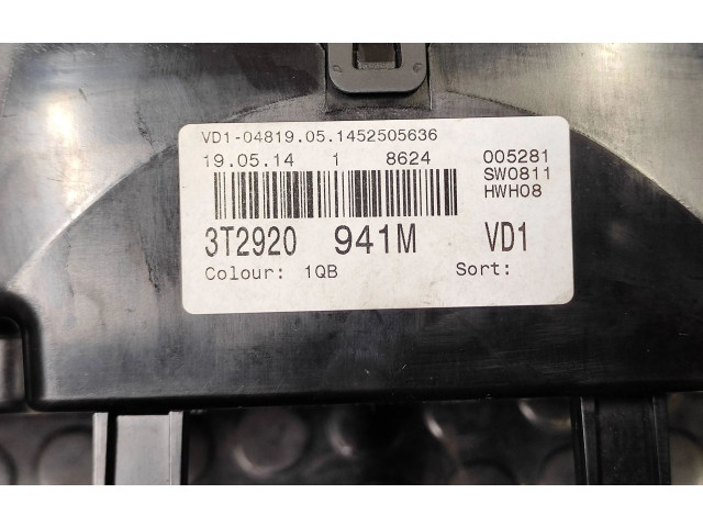 Спидометр (приборный щиток) 3T2920941M Skoda Superb B6 (3T)