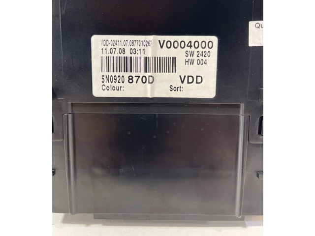 Přístrojová deska Volkswagen Tiguan 2009 5N0920870D, V0004000