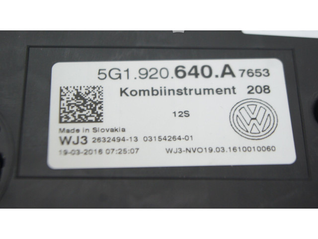 Панель приборов 5G1920640A, 5G1920640A Volkswagen Golf VII