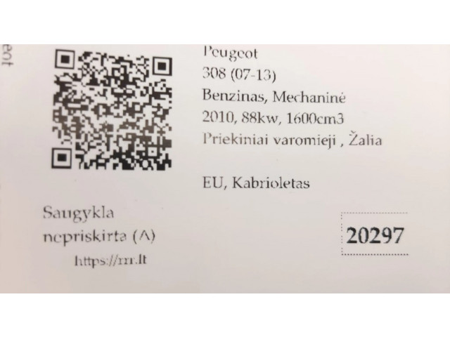 Vstřikovač 752817680, 75281768007   Peugeot 308  pro benzínový motor 1.6  