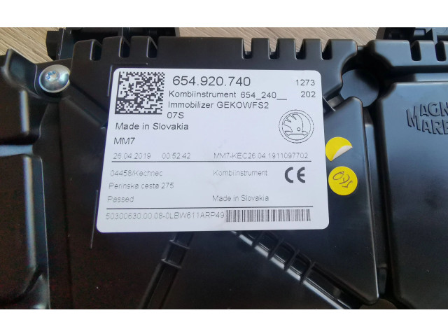 Панель приборов 654920740A, 654920740   Skoda Scala       