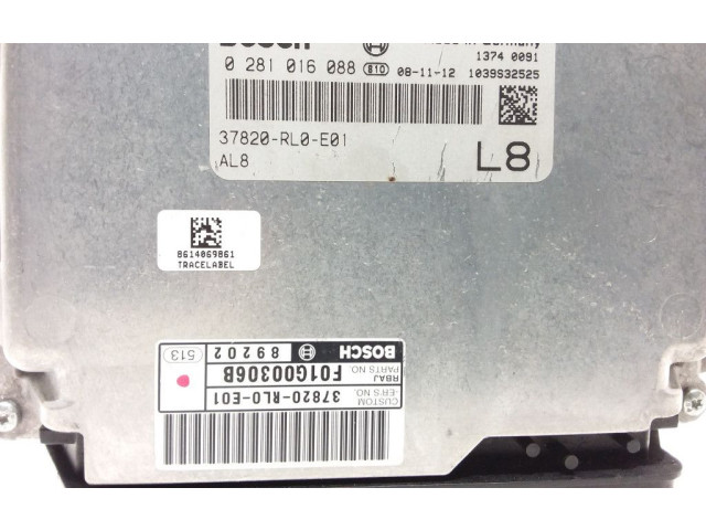 Блок управления двигателя 0281016088, 37820RL0E01 Honda Accord