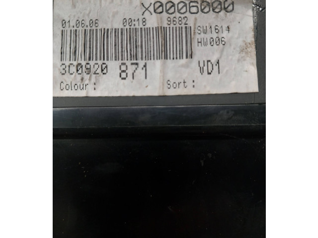 Přístrojová deska Volkswagen PASSAT B6 2006 3C0920871H, V0006000