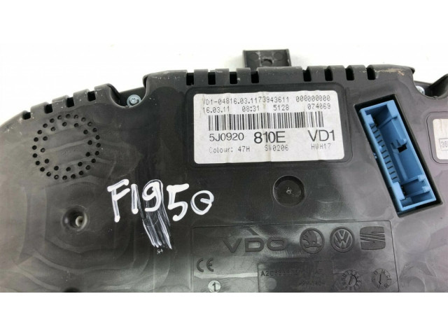 Панель приборов 5J0920810E, F1950   Skoda Fabia Mk2 (5J)       