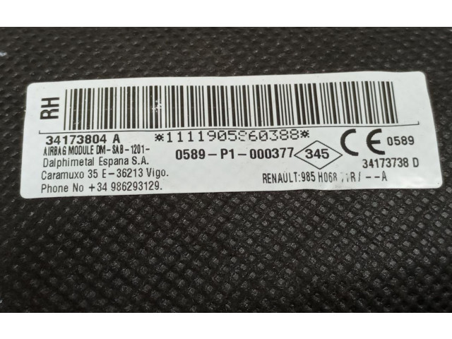 Подушка безопасности в сиденье 985H06871R, 34173804A Dacia Logan II