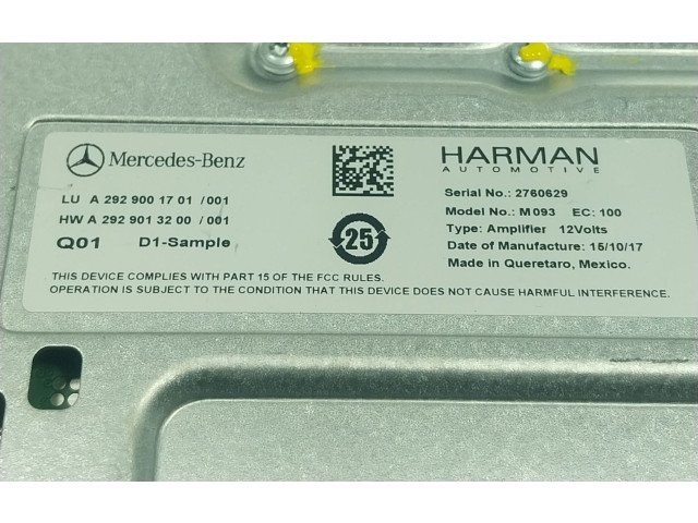 Блок управления A2929001701, A2929001701   Mercedes-Benz GLE (W166 - C292)