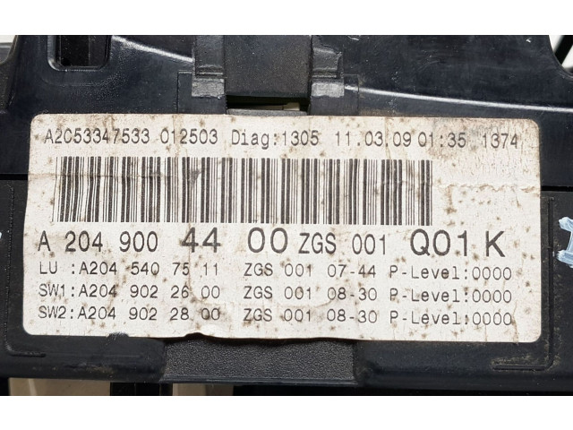 Панель приборов A2049004400, 181790   Mercedes-Benz GLK (X204)       