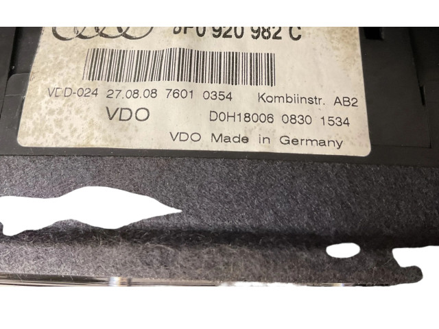 Панель приборов 8P0920982C, 8P0920982 Audi A3 S3 A3 Sportback 8P
