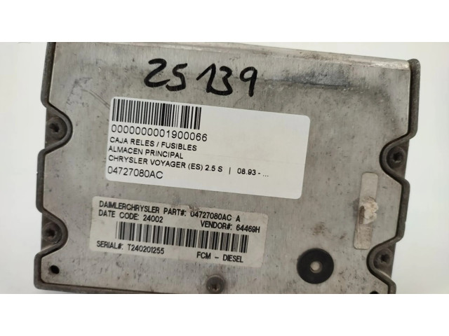 Pojistková skříňka 04727080AC Chrysler Grand Voyager II 1989