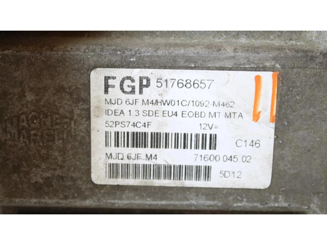 Блок управления двигателя 51768657 Fiat Idea