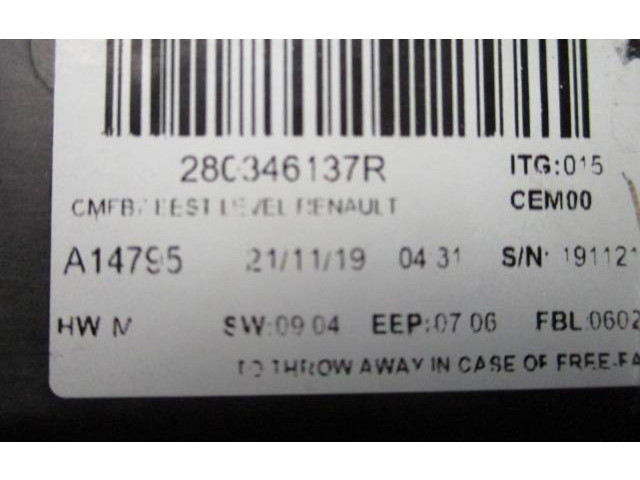 Дисплей 280346137R, A14795 Renault Clio V