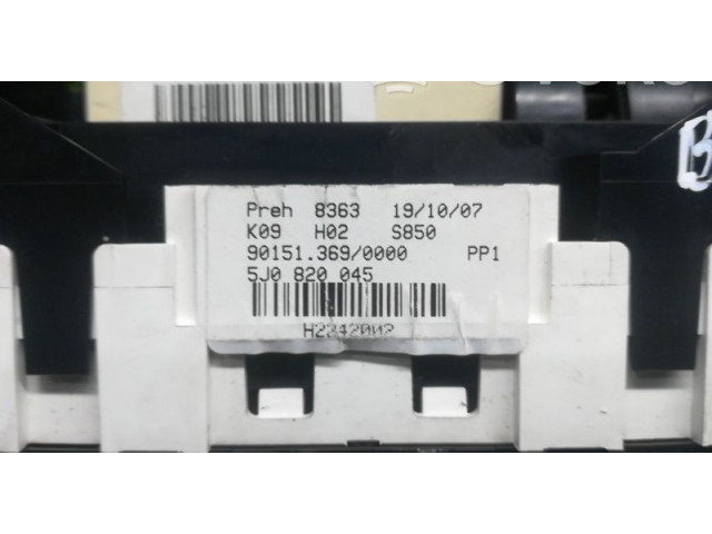 Блок управления климат-контролем 5J0820045   Skoda Fabia Mk2 (5J)