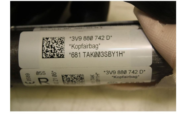 Боковая подушка безопасности 3V9880742D Skoda Superb B8 (3V)