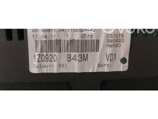 Панель приборов 1Z0920843M, 1152508446   Skoda Octavia Mk2 (1Z)       