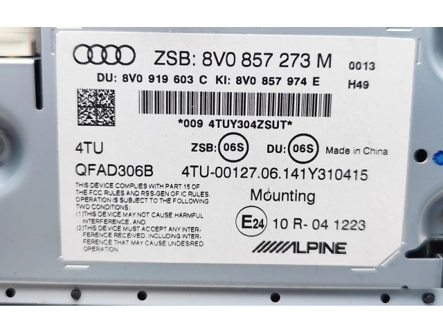 Дисплей 8V0857273M, 8V0857974E Audi A3 S3 8V