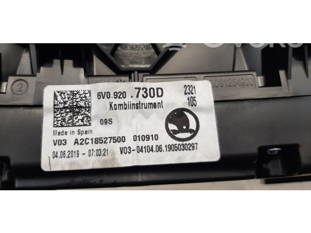 Панель приборов 6V0920730D Skoda Fabia Mk3 (NJ)