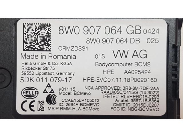 Блок комфорта 8W0907064GB Audi A4 S4 B9