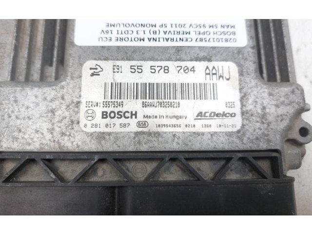 Блок управления двигателя 0281017587, 0281017587   Opel Meriva B