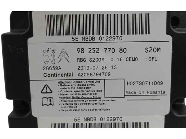 Блок подушек безопасности 9825277080, A2C98794709   Citroen C3 Aircross