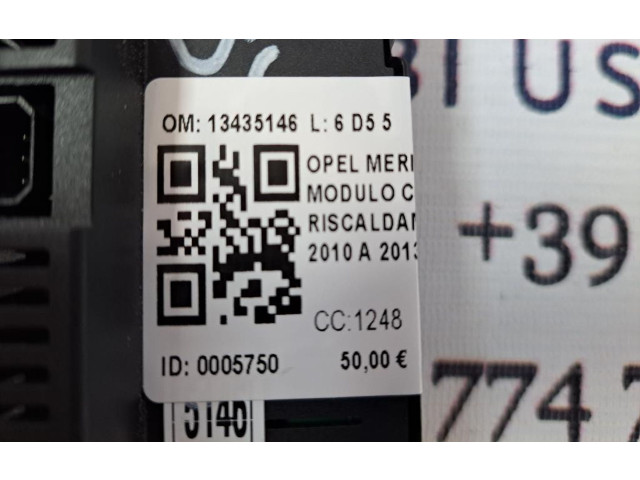 Блок управления климат-контролем 13435146, 13435146 Opel Meriva B