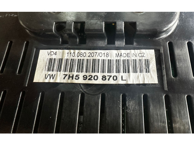 Přístrojová deska Volkswagen Multivan T5 2006 7H5920870L, 11008020718