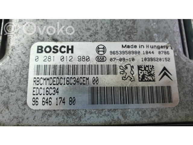 Řídící jednotka 9664617480, 0281012980 Citroen C3 2010